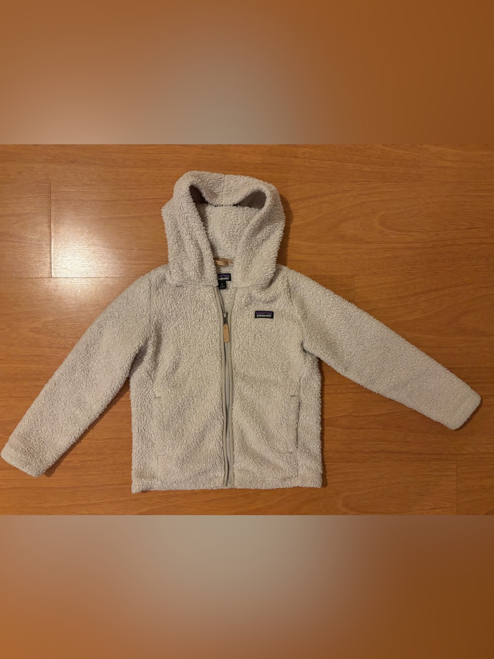 Patagonia Kids Cream Hooded Sherpa Fleece Jacket